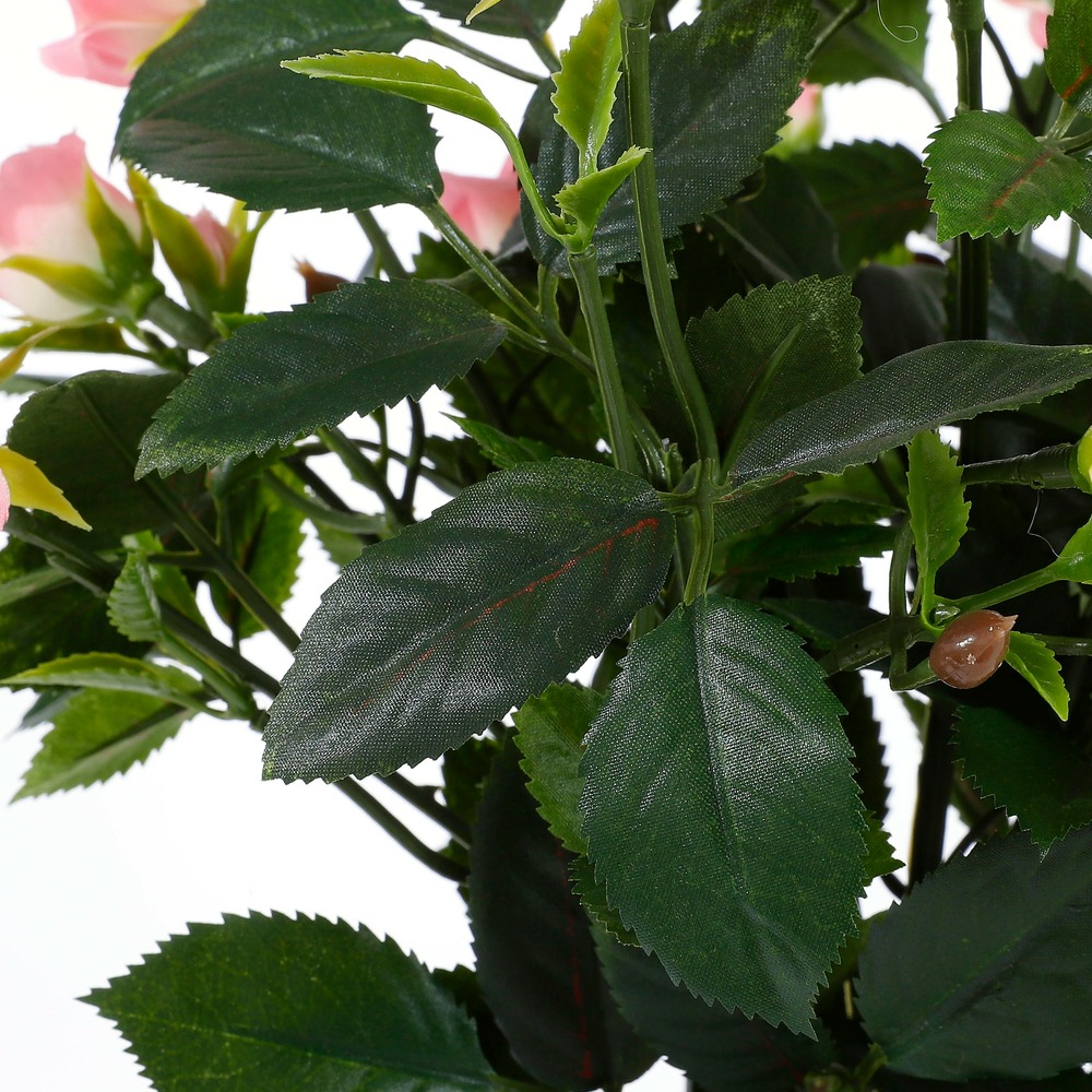 Mica decorations - rosier artificielle rose en pot h33
