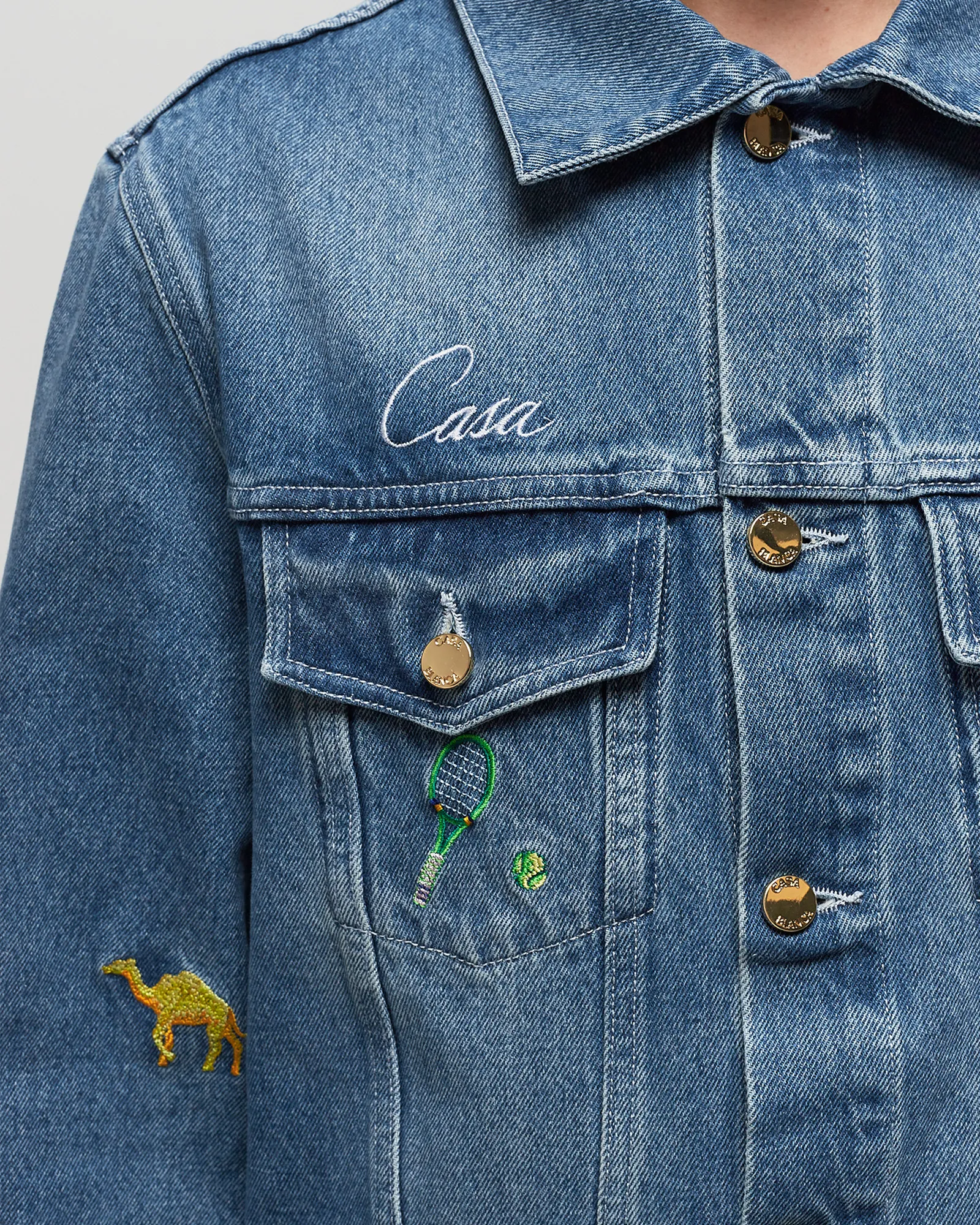 Casablanca DENIM EMBROIDERED MOTIF JACKET