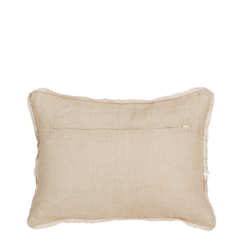 Kussen ruffled beige 35 x 25 cm