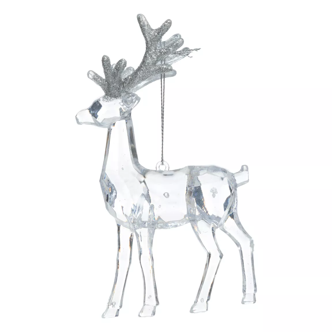 Suspension de Noël (H14 cm) Renne des glaces Transparent
