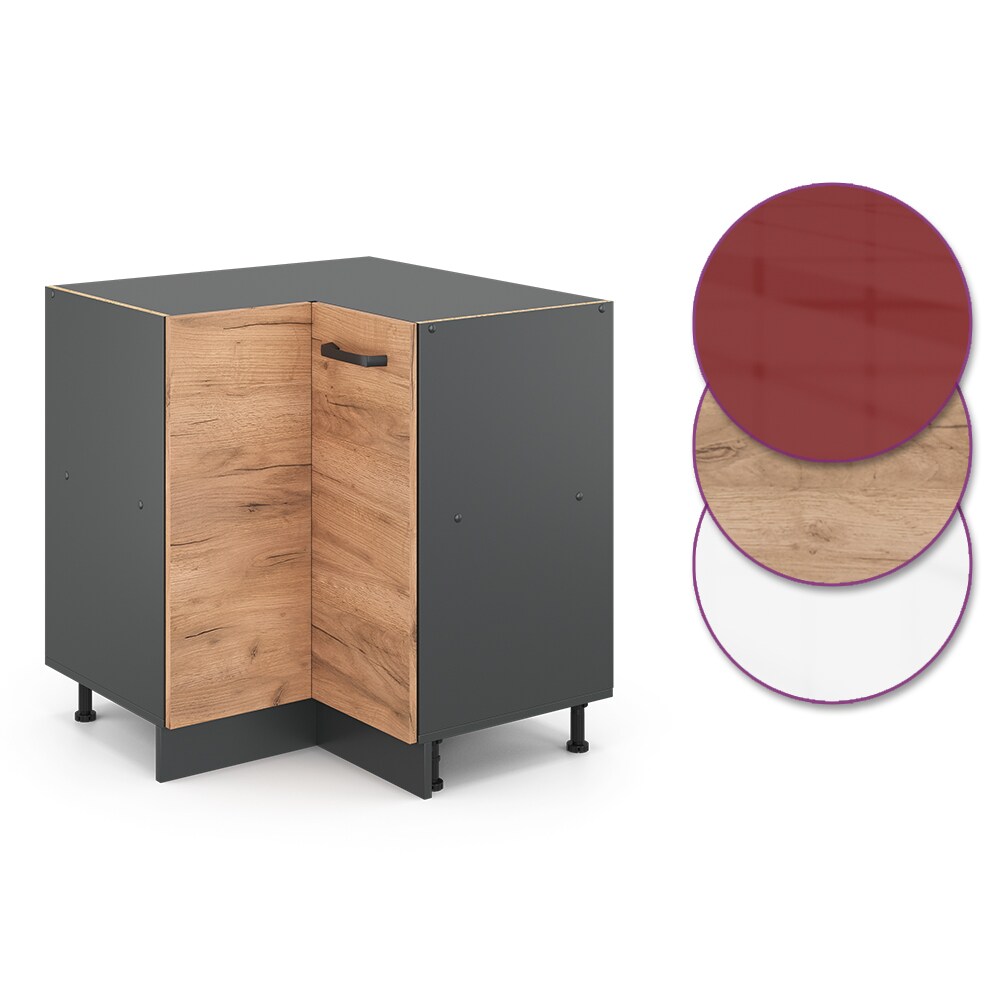VICCO Küchenschrank Unterschrank Eckunterschrank 87 cm R-Line Anthrazit