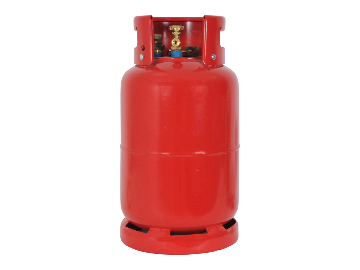 Badé 27 liter stalen staande LPG tank met knie koppeling