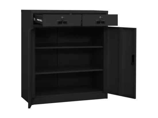 Armoire de bureau Anthracite 90x40x102 Acier 2