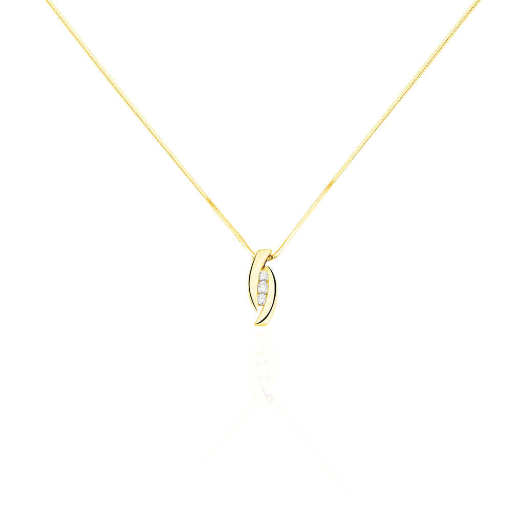Collier Trilogie Or Jaune Diamant