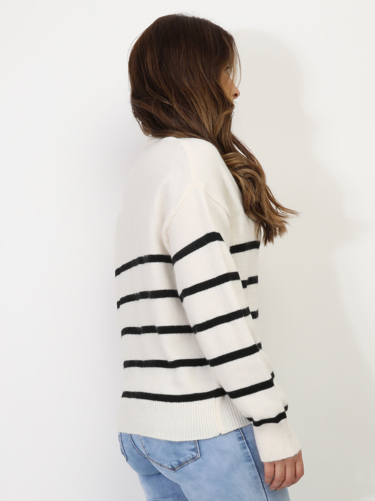 Cardigan marinière et cœurs- Blanc