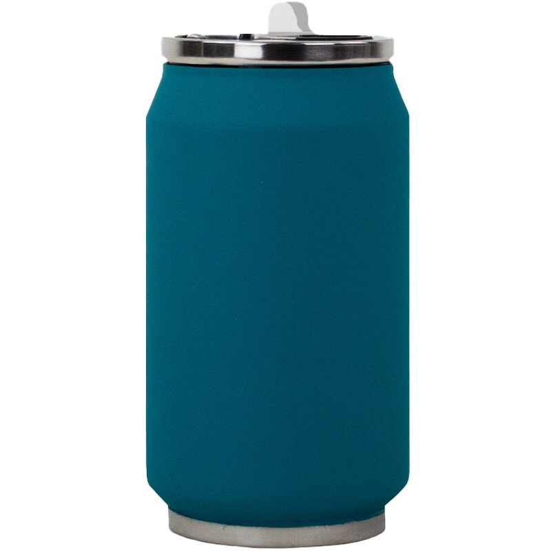 Canette isotherme - Soft touch - Bleu canard - 280 ml