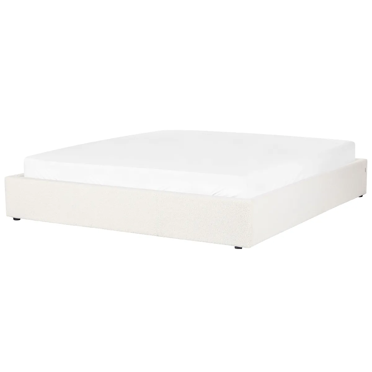Beliani Lit DINAN Bouclé Blanc