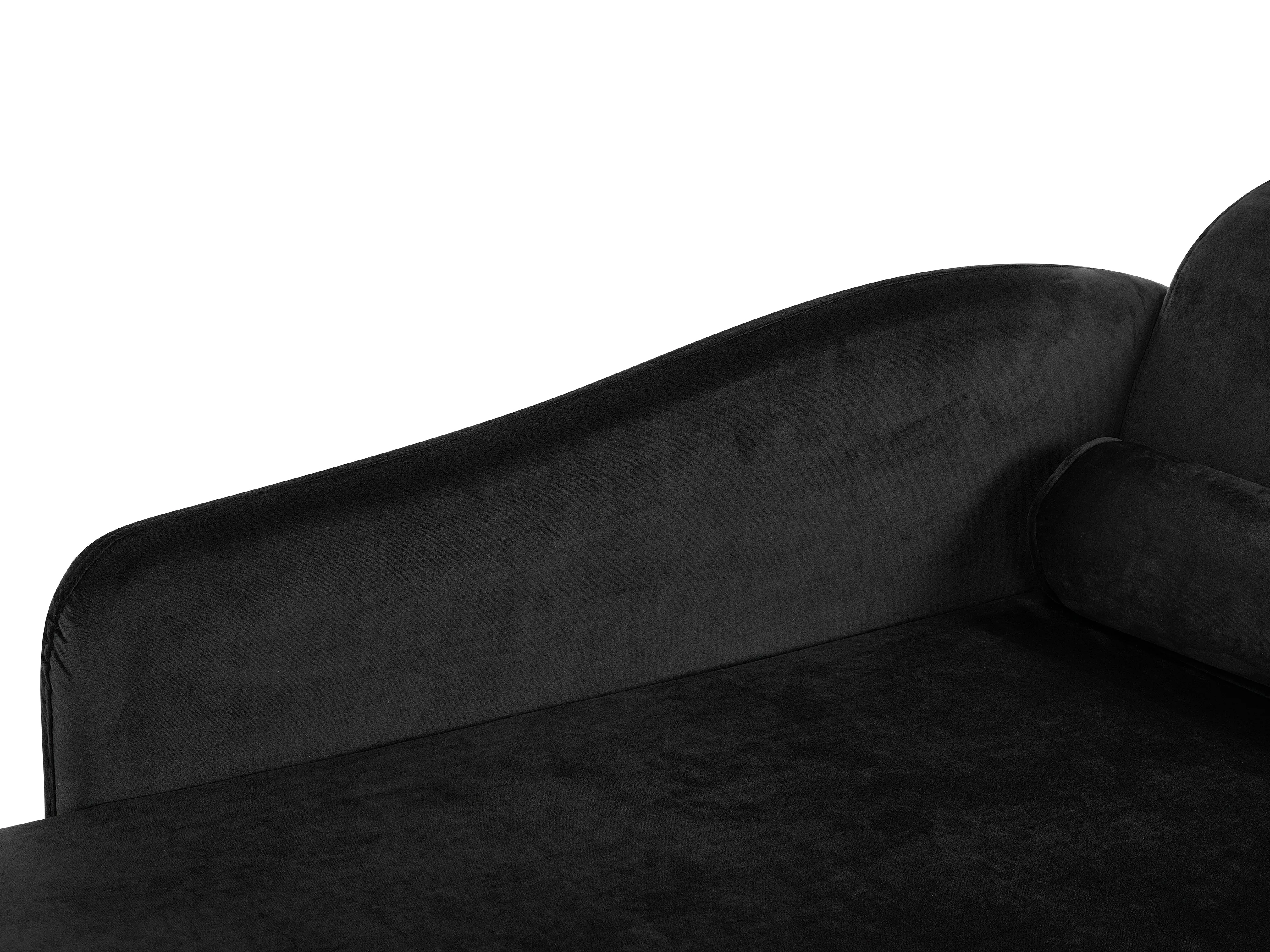 Rechtszijdige chaise longue LUIRO Fluweel Zwart met opbergruimte