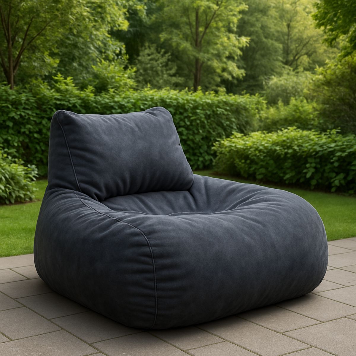 Sitzsack dunkelgrau, Baumwolle, PU-Schaumfüllung, 110x90x85 cm