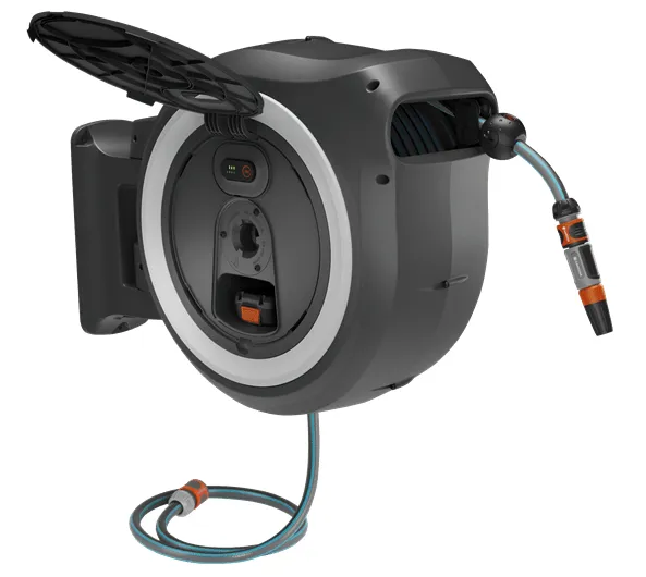 [OUTLET] - Gardena Batteridrevet Vægslangeboks PowerRoll 40 meter - Solo - SOLO