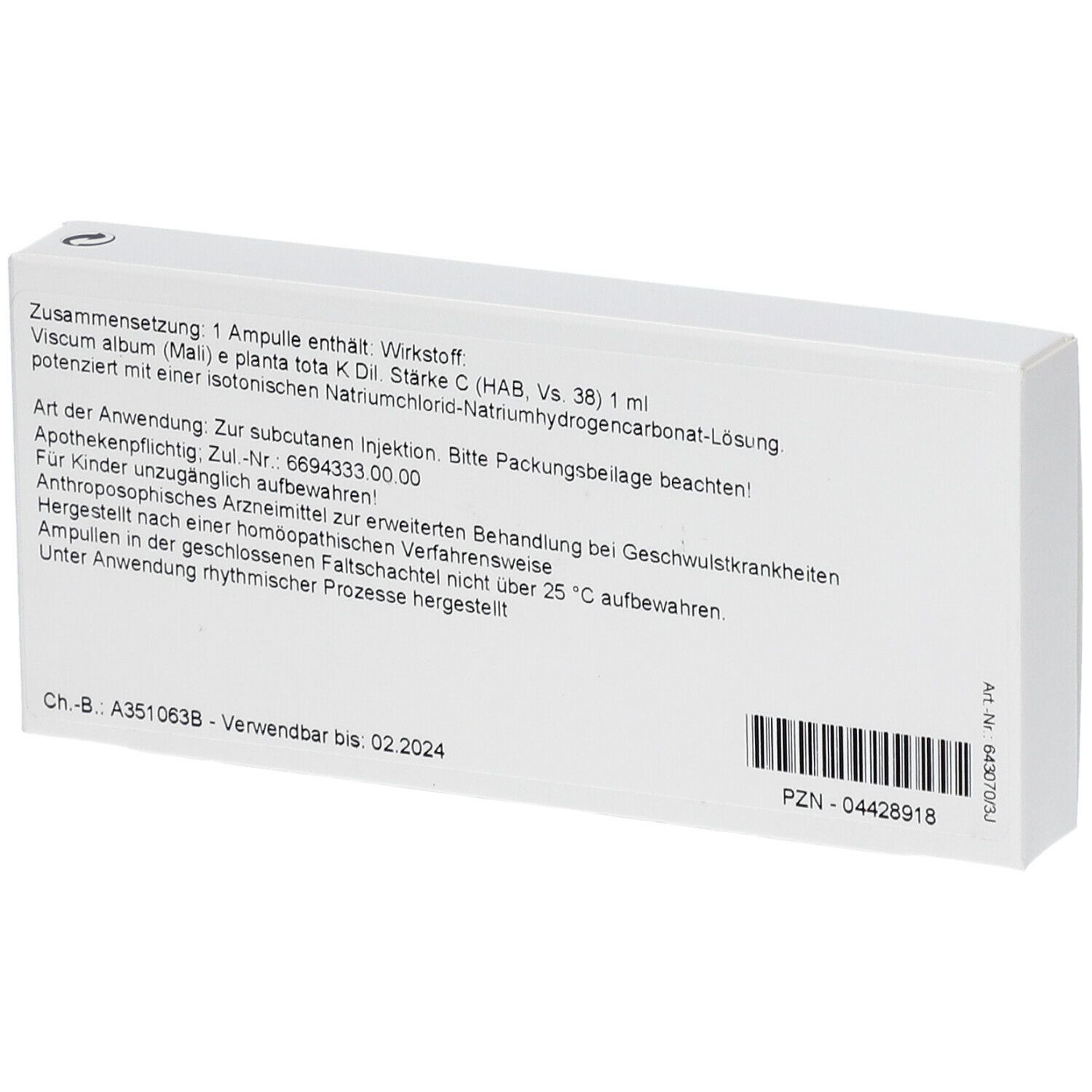 WALA® Iscucin Mali St.C Amp.