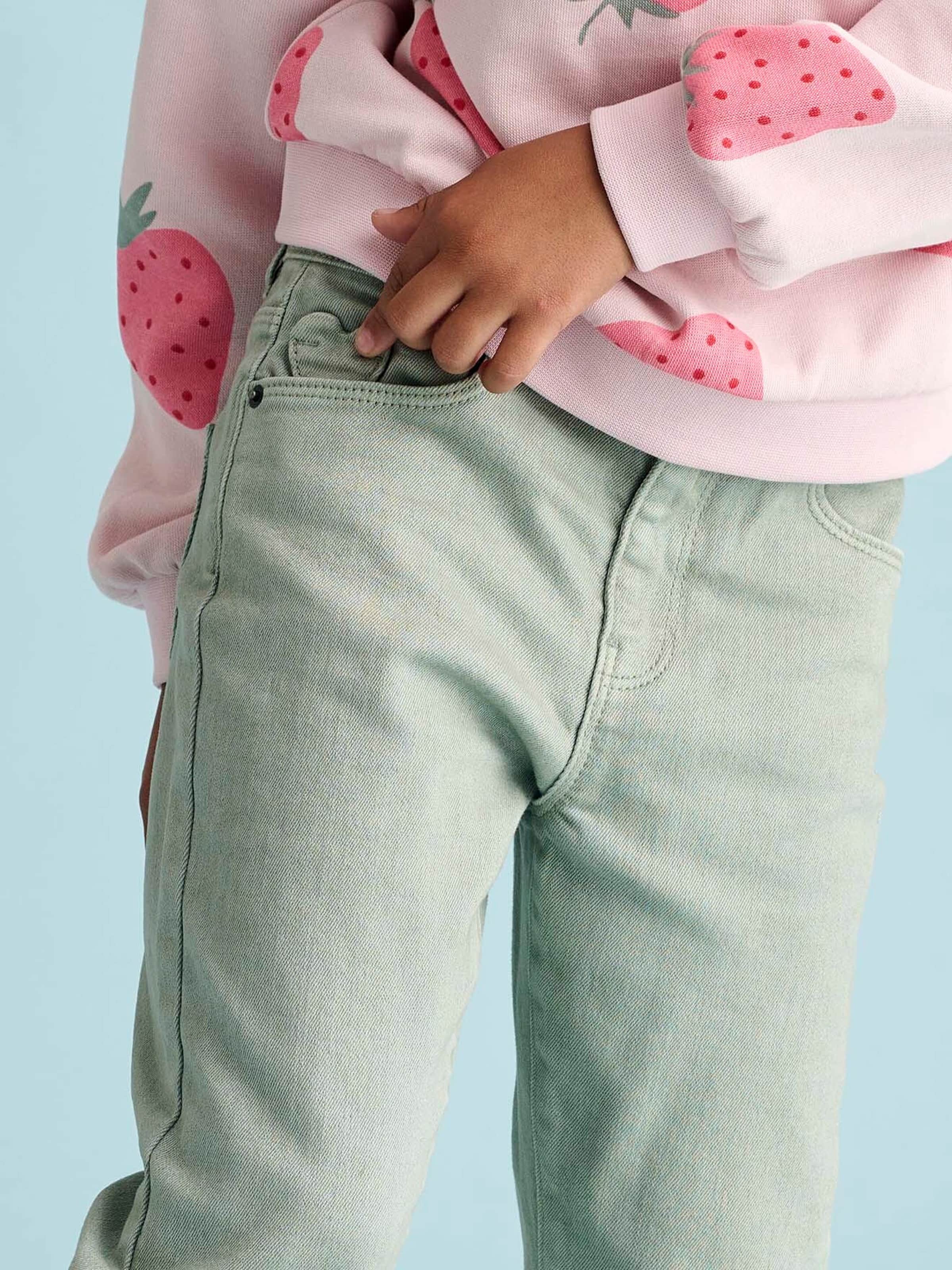 Vertbaudet Mädchen Slim-Fit-Hose, Hüftweite REGULAR salbeigrün