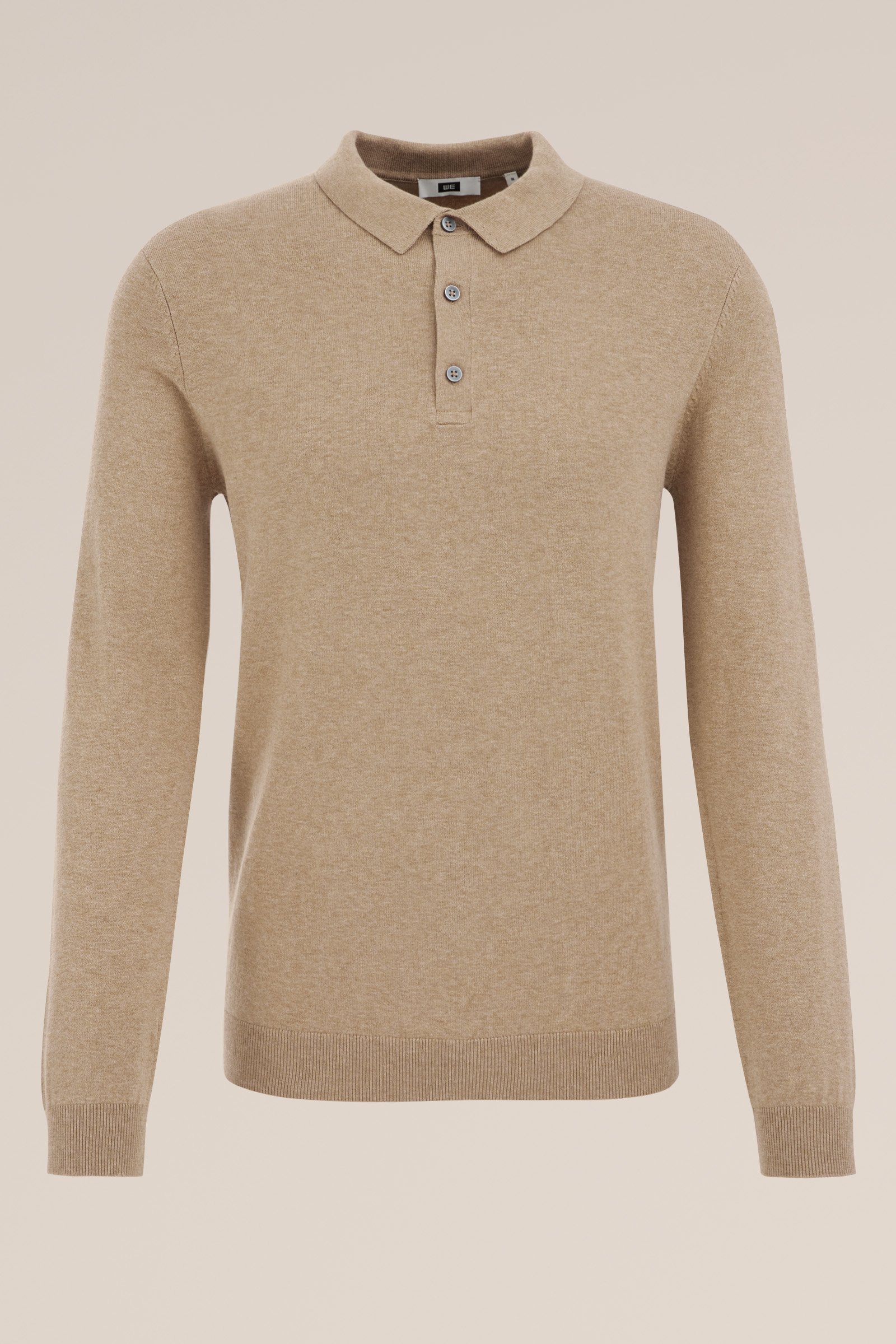 fijngebreide polo Fundamentals Caramel