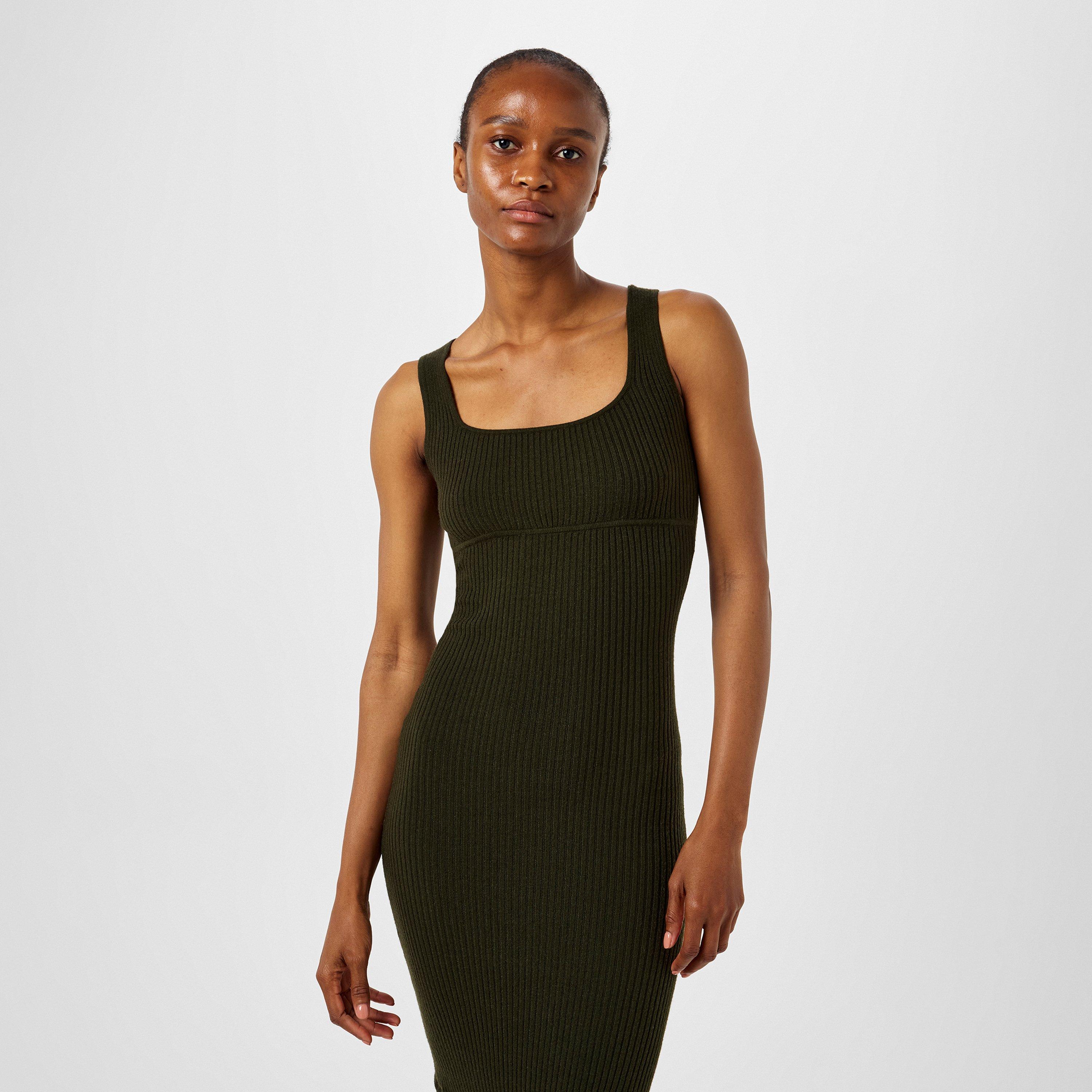 Jack Wills JW Square Neck Ribbed Maxi Dress