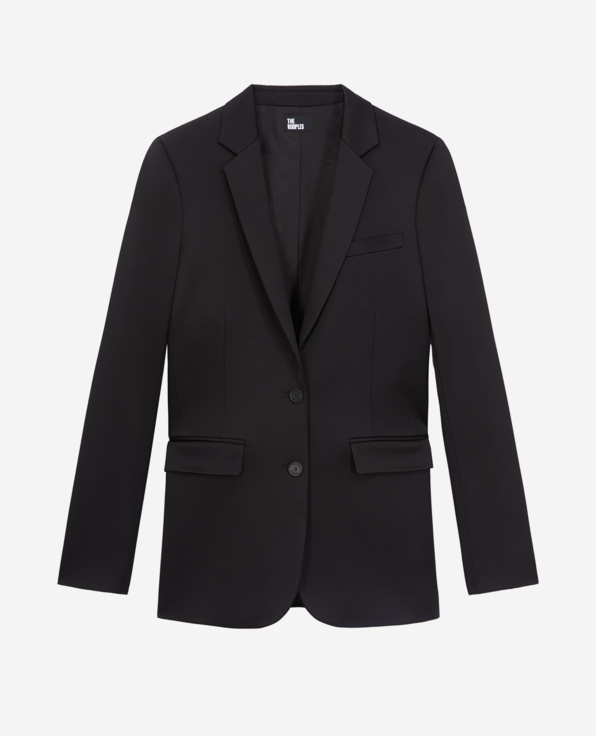 Veste tailleur noire satinée