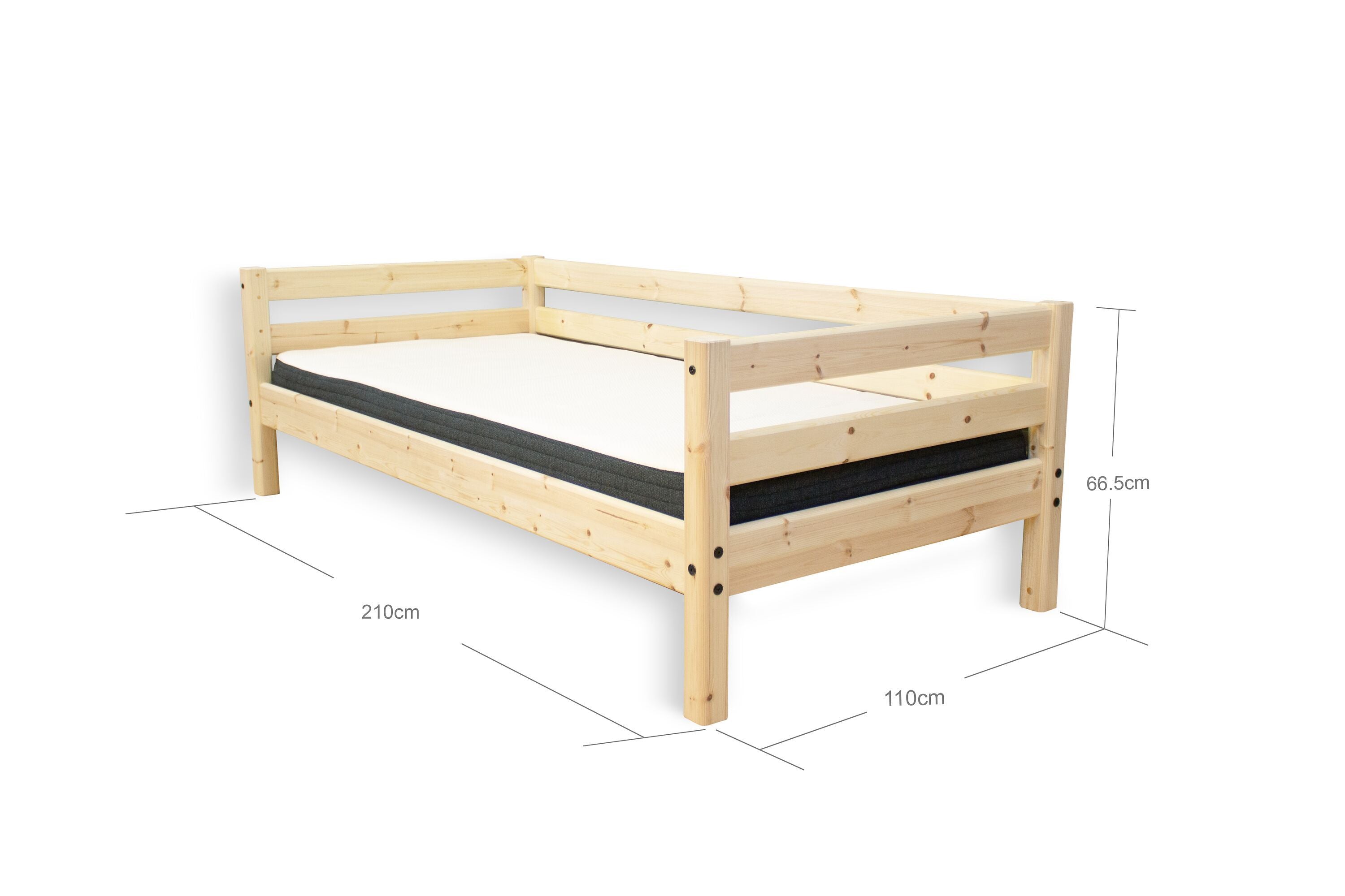 Flexa CLASSIC Tagbett - Natur / B: 100.0 cm x T: 210.0 cm x H: 67.0 cm