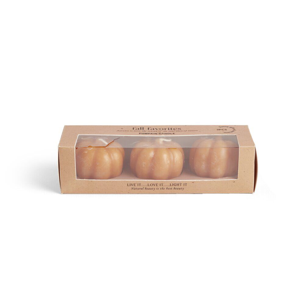 Bougie citrouille orange 12H x3