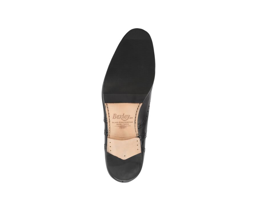 Richelieu homme Noir semelle cuir avec patin - SURREY PATIN