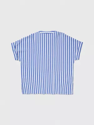 Blusa de manga curta com listras adaptáveis