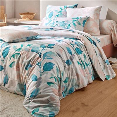 Linge de lit feuillage pastel - BECQUET CRÉATION