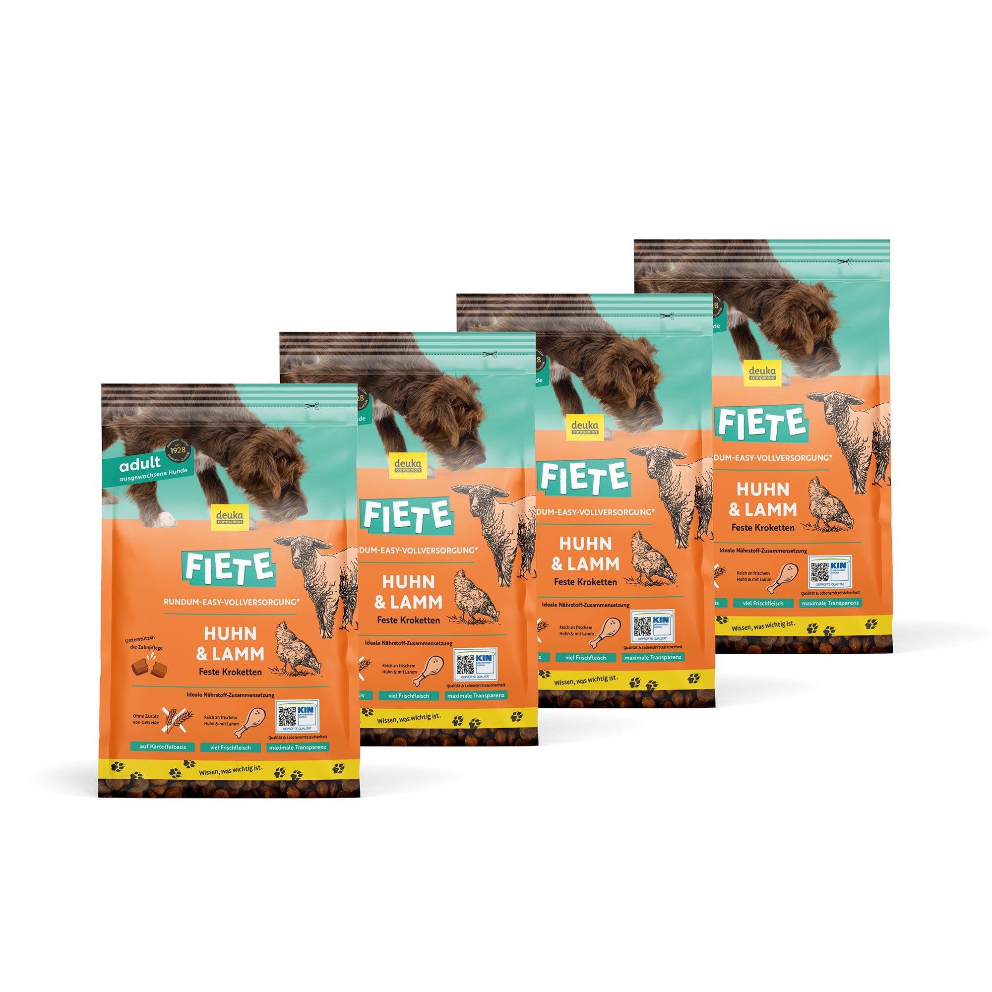 FIETE Adult Huhn & Lamm - Getreidefreies Trockenfutter für Hunde