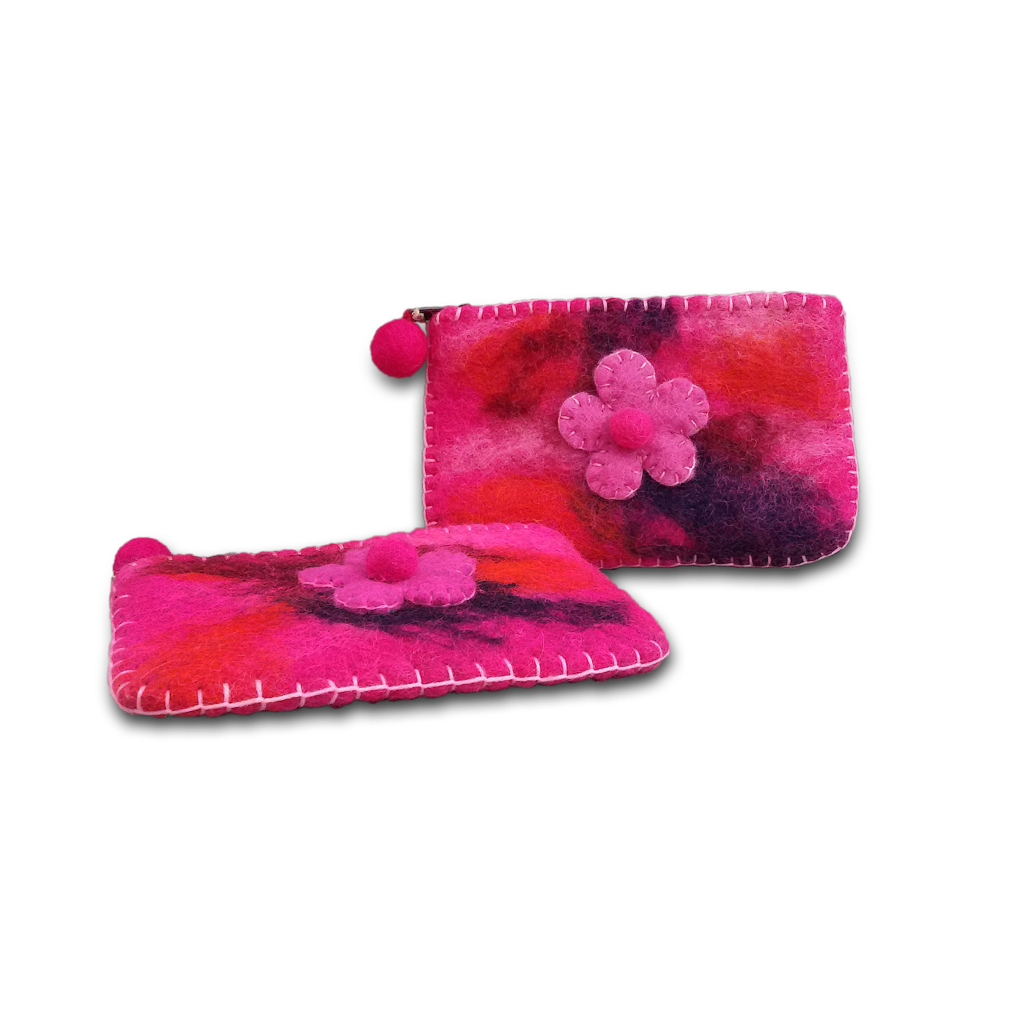 Filz-Etui 'rosa Blume' multicolor, B 16 cm, H 10 cm günstig bestellen