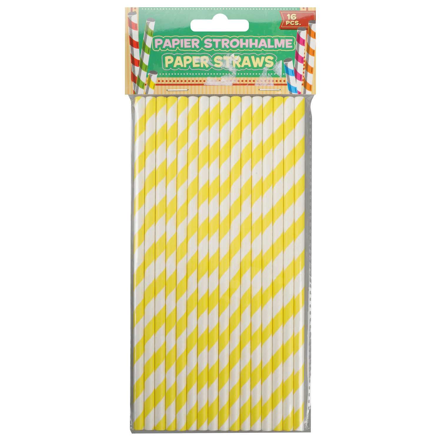 Trinkhalme Papier gestreift 16er 6fach