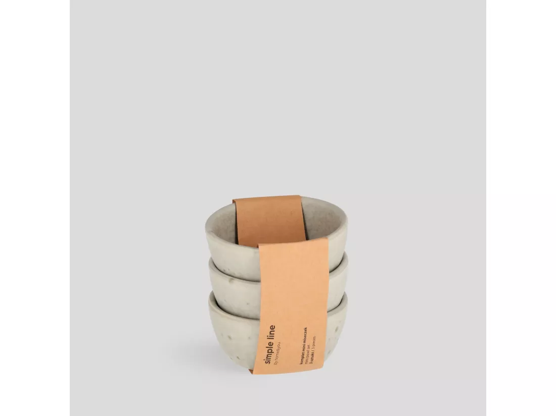 Ensemble De Petits Bols Liyah Gris Moyen 4.5 x 10