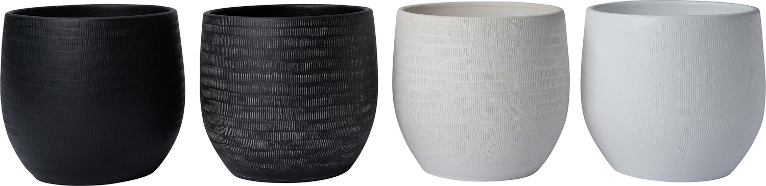 Intratuin bloempot Xanna mat zwart D 27 H 25 cm