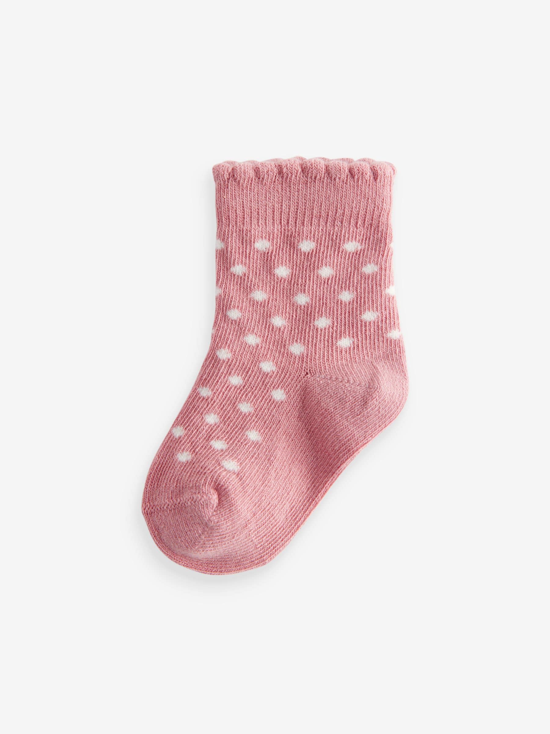 Roze gestreept met hart - Verpakking van 5 paar babysokken (0 mnd-2 jr)