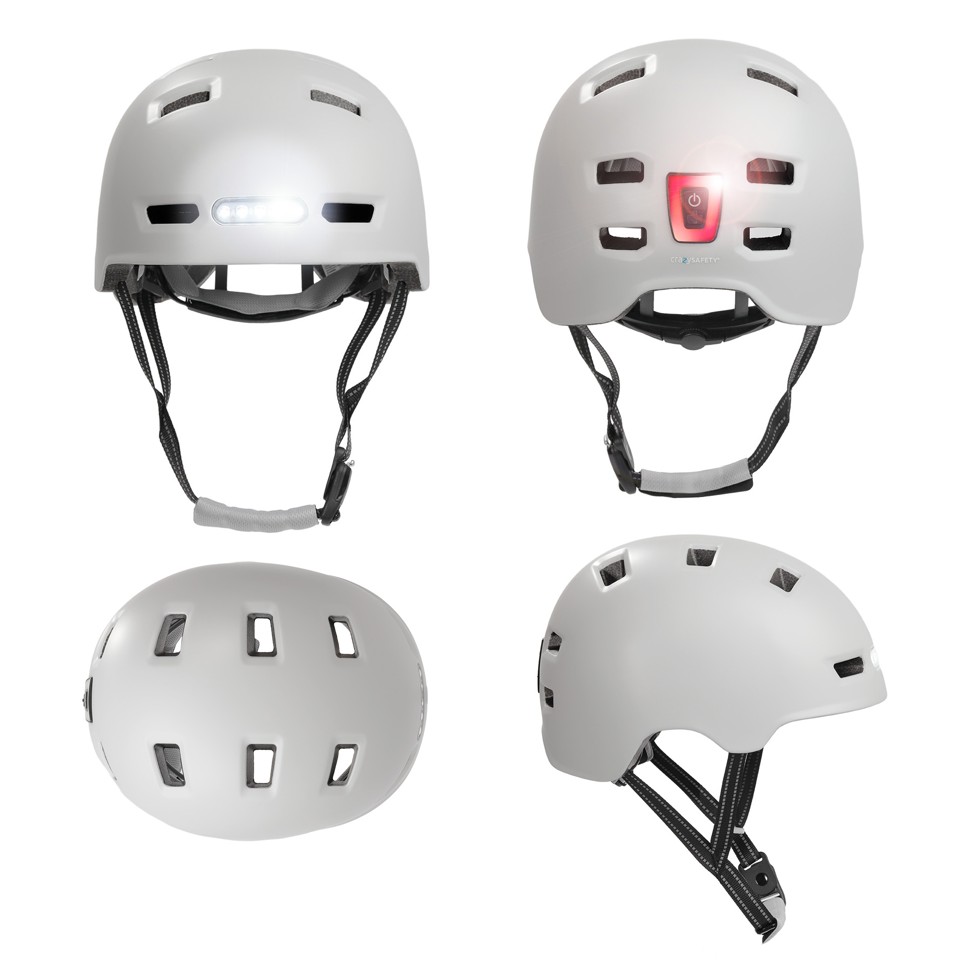 Crazy Safety - Urban cykel- og skaterhjelm - Mat hvid - L (57-61cm)