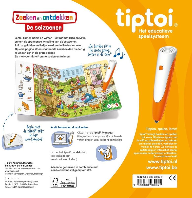 Ravensburger - tiptoi® Boek - Zoeken en Ontdekken - De Seizoenen