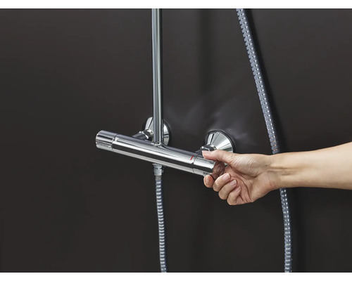 hansgrohe douchekolom incl. thermostaat VERNIS BLEND Showerpipe 200 1jet EcoSmart chroom 26089000