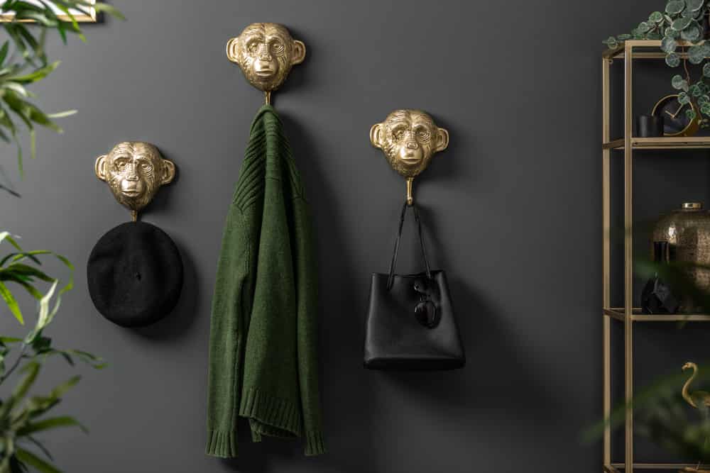 Extravagantes Kleiderhaken 3er Set THREE APES 25cm gold Handarbeit