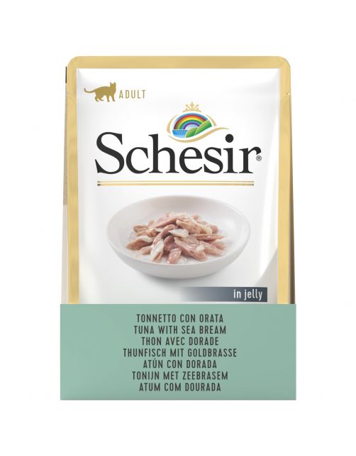 Schesir Cat Maaltijdzakjes Adult In Gelei 85 g - Kattenvoer