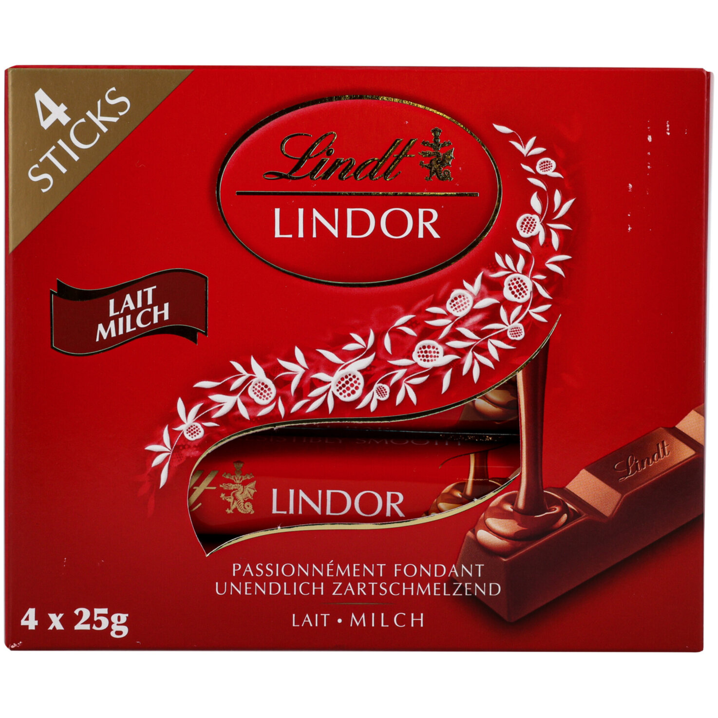 Lindt Lindor Milch Riegel 4x25g