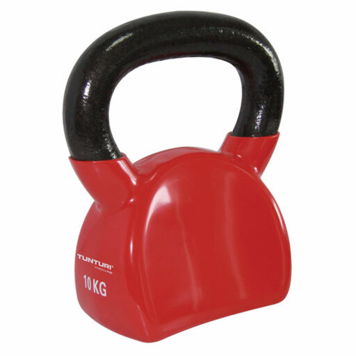 Kettlebell Tunturi de Vinil Vermelho 10kg - Kettlebell 10kg Vermelho