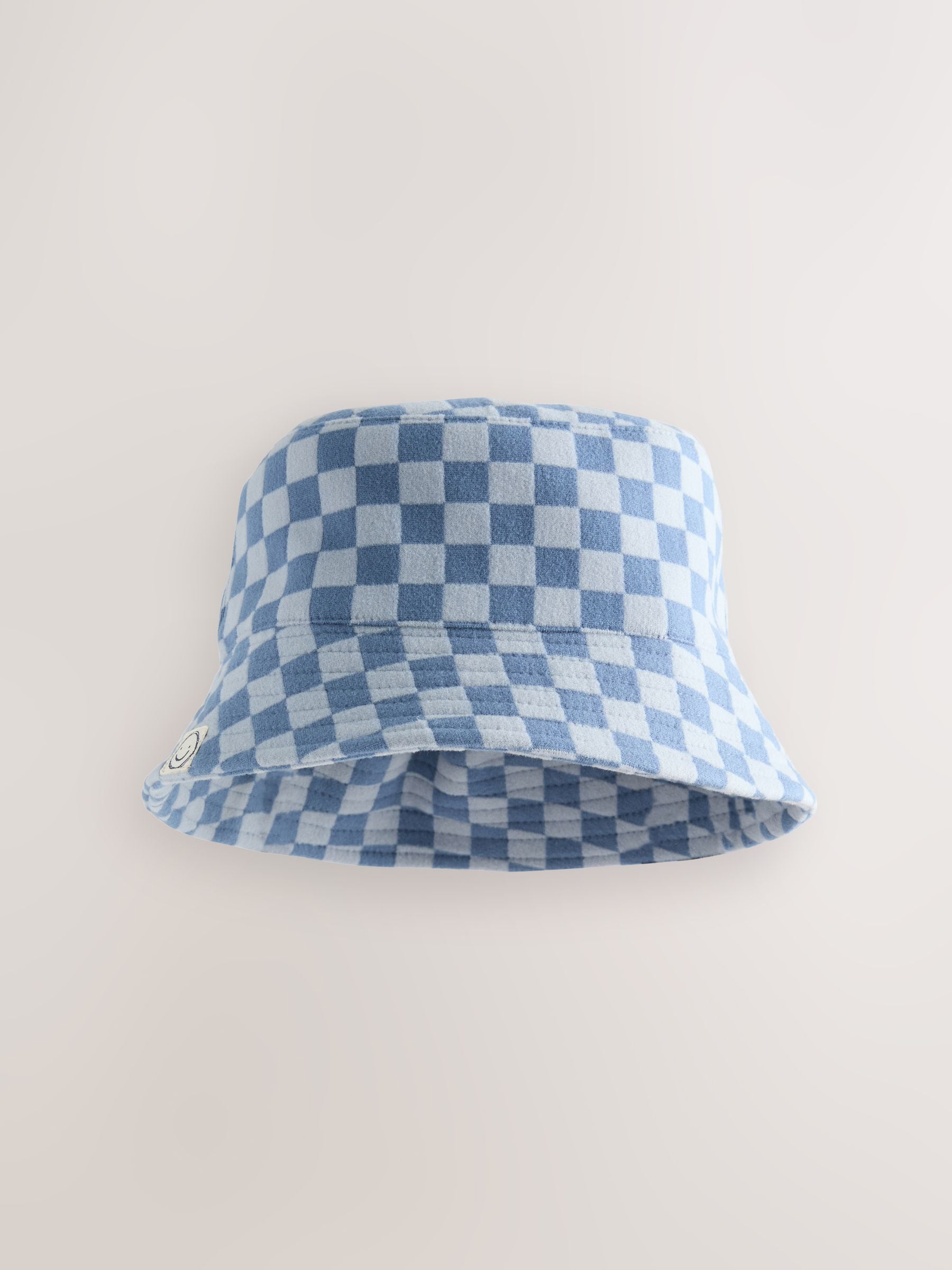 Oranje streep/blauw dambordpatroon - Set van 2 babyhoedjes (0 mnd-2 jr)