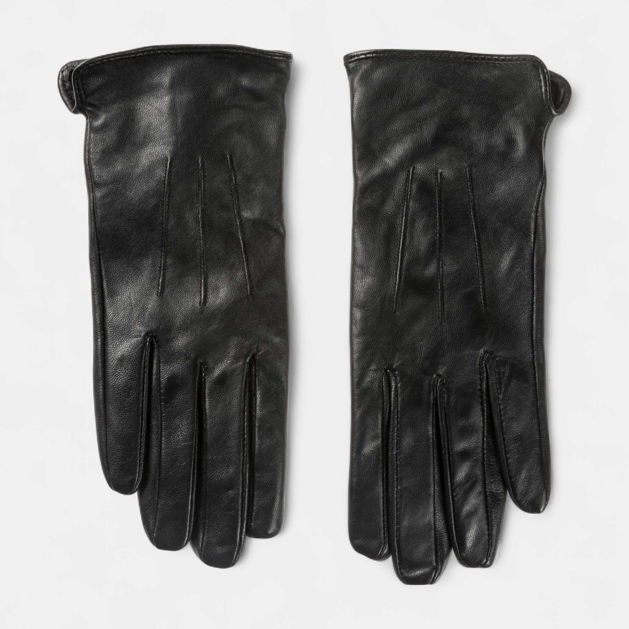 Gants en cuir noir