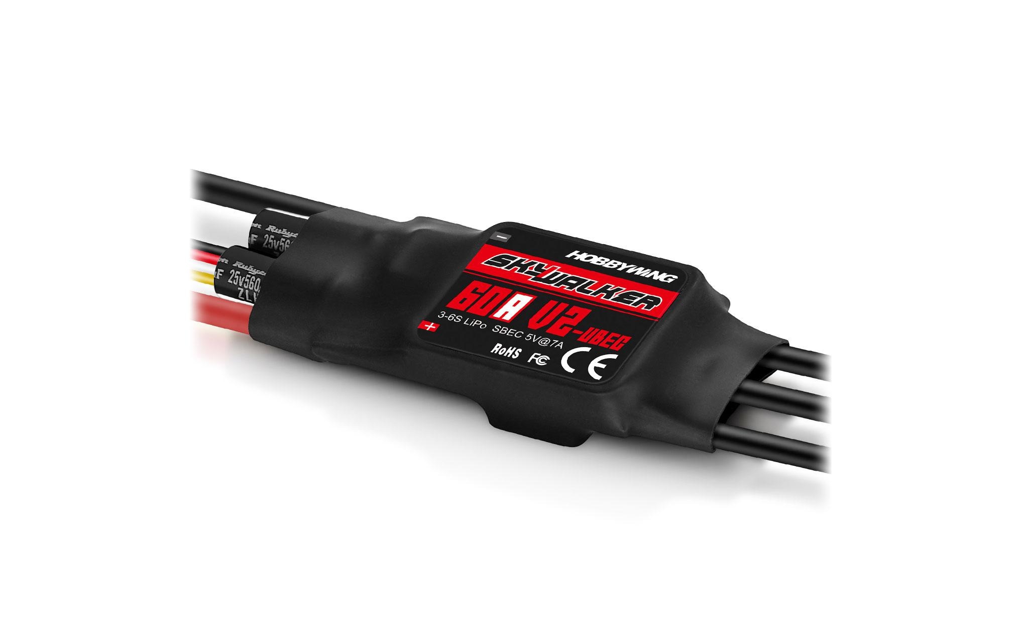Brushless Regler Skywalker V2 60A 3-6SBrushless ESC für Flugmodelle mit 7A Bec