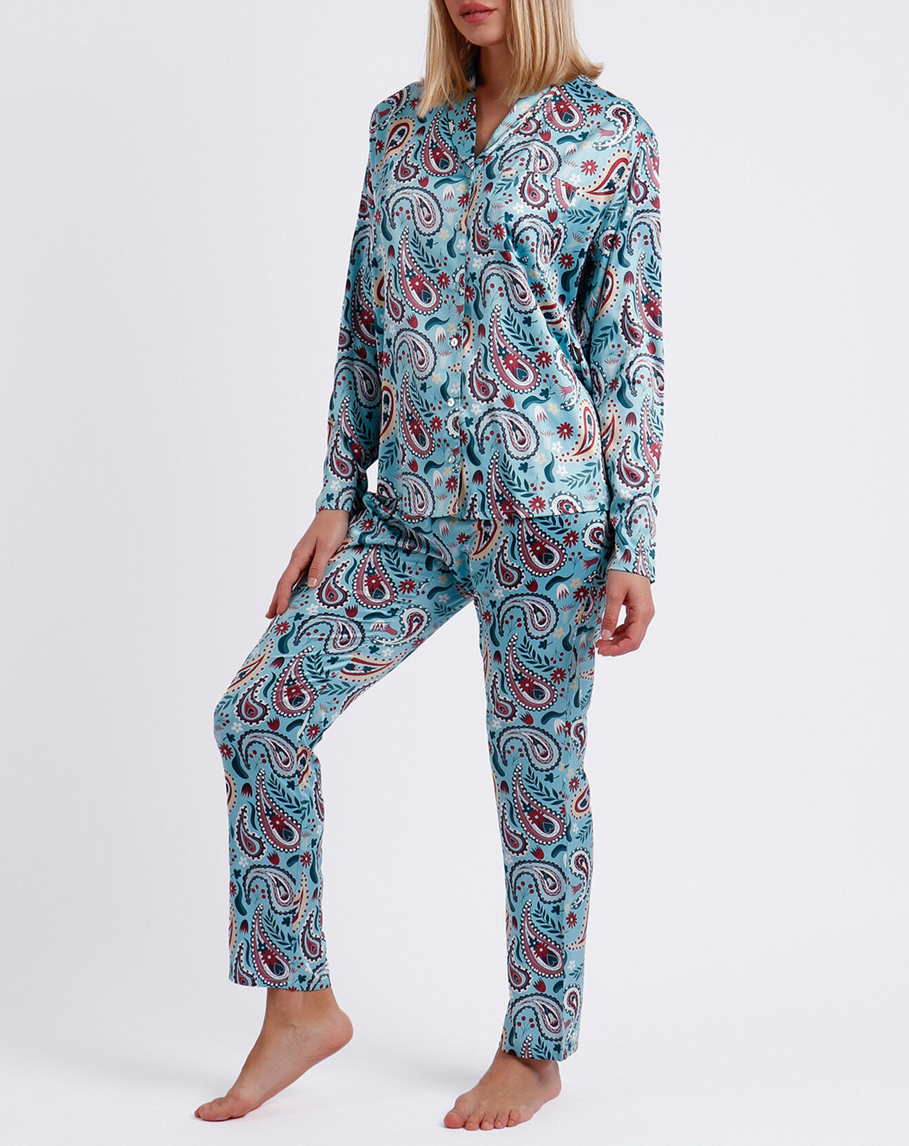 Admas Pyjama Chemise & Pantalon Nadia bleu