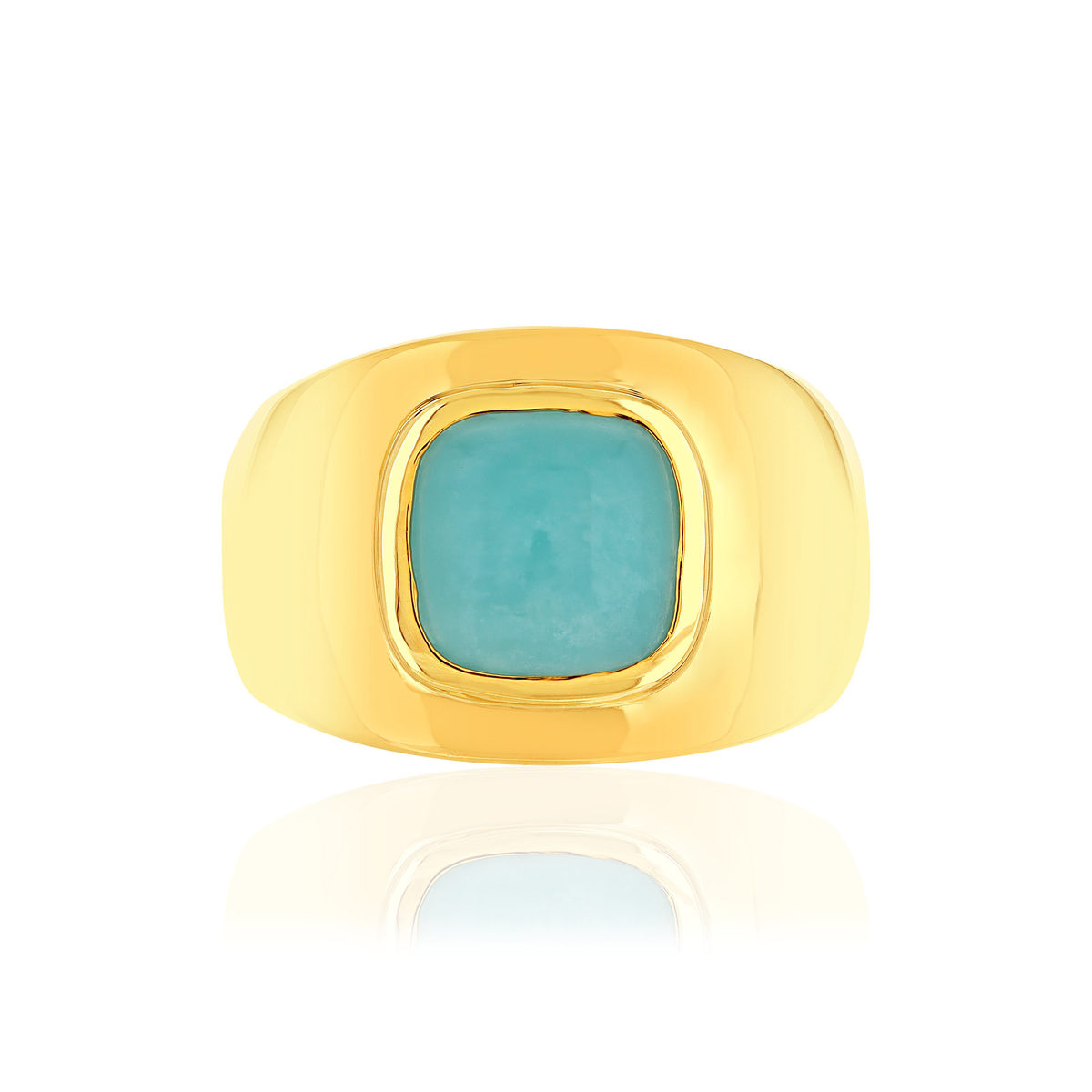 Bague plaqué or jaune amazonite