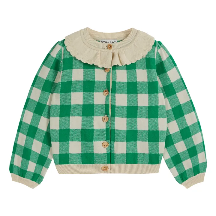Emile et Ida Cardigan Vichy | Vert