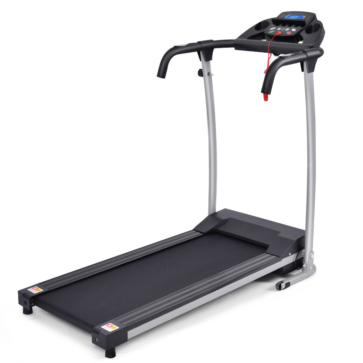 Tapis de Course Électrique Pliable avec Écran et Moniteur de Fréquence Cardiaque avec Vitesse de 1 à 10 km/h et 12 Programmes Noir - Lidl-Manfred
