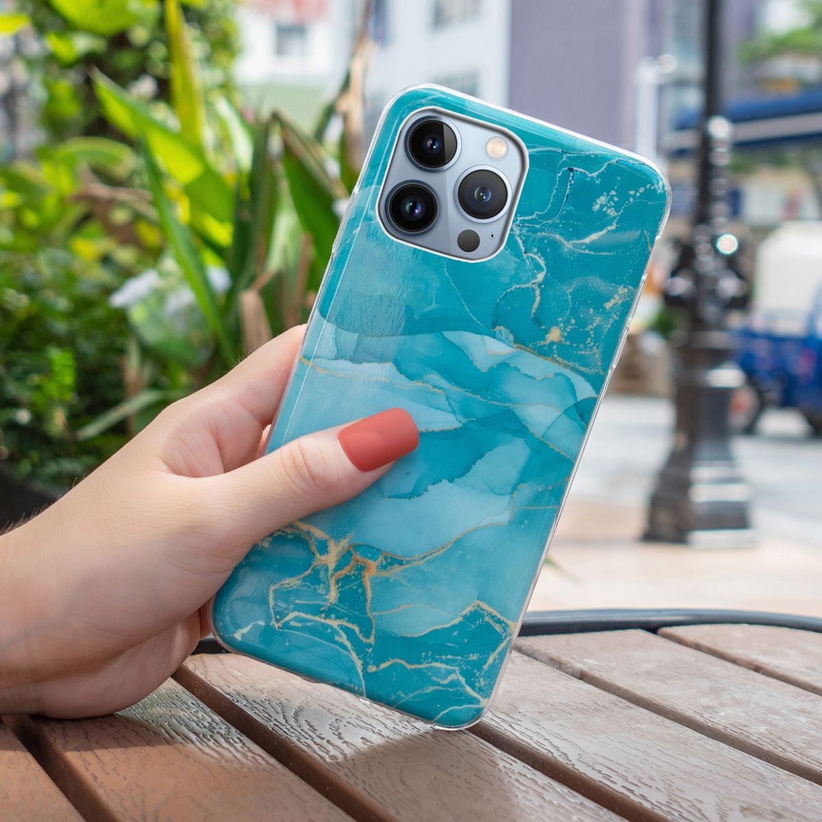 Schutz Handy Hülle für Apple iPhone 15 Pro Case Cover Marmor Bumper Etuis Schale