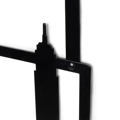 Patère de porte en métal Empire State noire