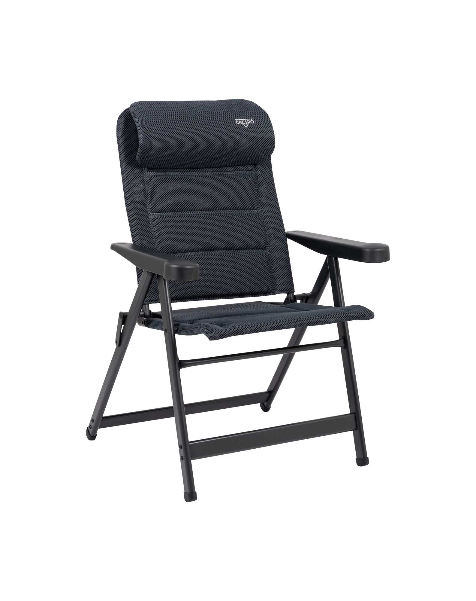 Crespo AP/235-ADC-86 Campingstuhl mit 7-fach verstellbarer Rückenlehne / verstellbarer Kopfstütze grau