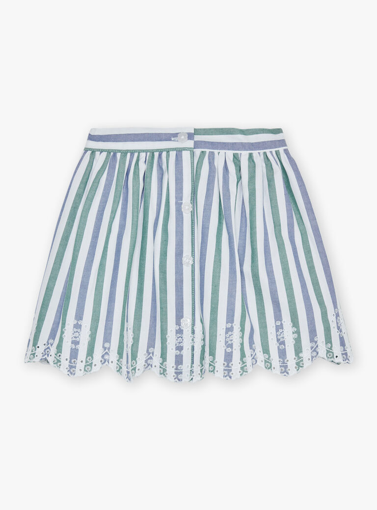 Jupe à rayures bleu et vert