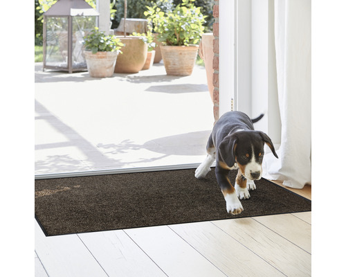 Op maat gemaakte Proper Tex bruine deurmat, 120 cm breed (per meter verkocht)