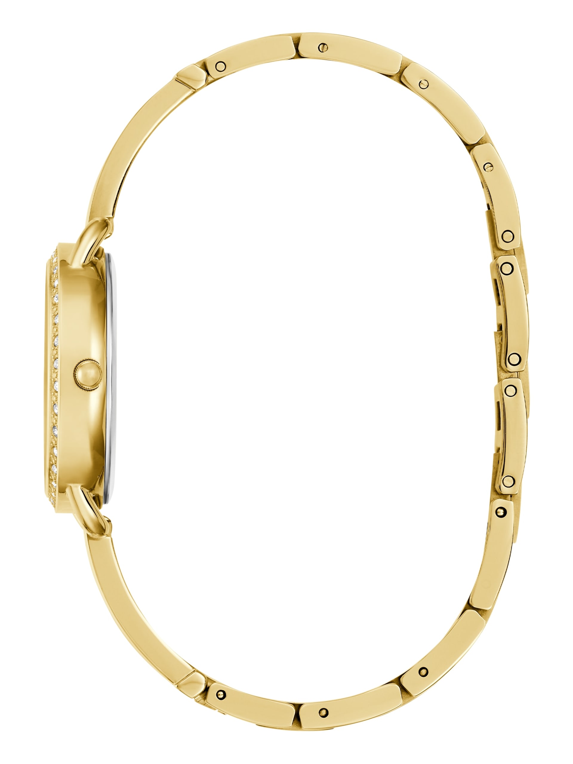Relógio analógico triangular dourado